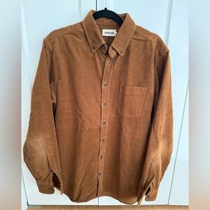 Taylor Stitch Tan Camel Corduroy Button Down Shirt - Large (42)